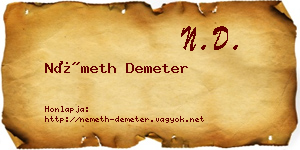 Németh Demeter névjegykártya